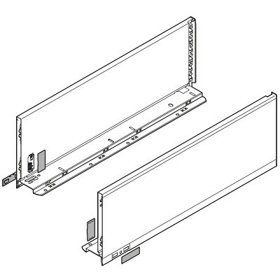 Комплект царг LEGRABOX free, высота C (177 мм), НД=650 мм, нержавеющая сталь