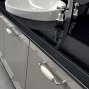 New Deco мебельная ручка-скоба 128 мм никель глянцевый и белая керамика